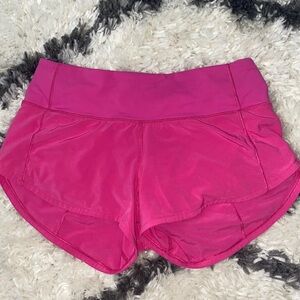 Lululemon sonic pink hot pink speed up shorts 2.5 inch size 2